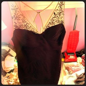 Adrián papell dark purple rhinestone dress